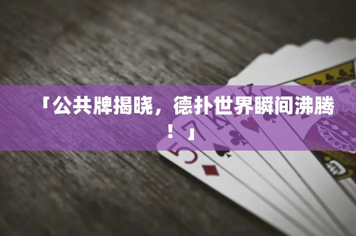 「公共牌揭曉，德?lián)涫澜缢查g沸騰！」