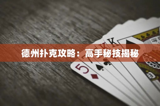 德州撲克攻略：高手秘技揭秘
