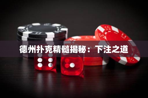 德州撲克精髓揭秘：下注之道