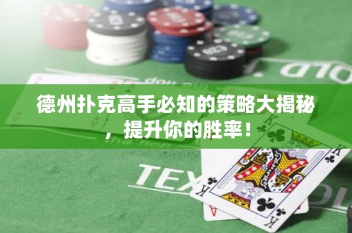 德州撲克高手必知的策略大揭秘，提升你的勝率！