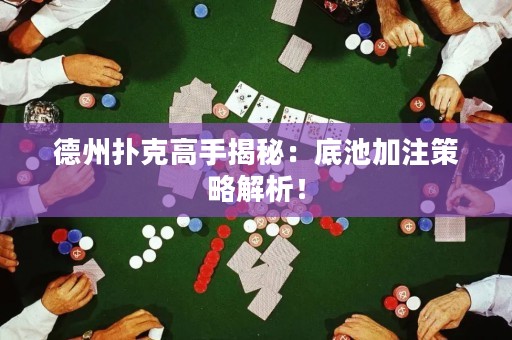德州撲克高手揭秘：底池加注策略解析！