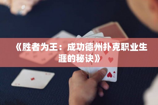 《勝者為王：成功德州撲克職業(yè)生涯的秘訣》