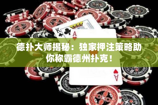德?lián)浯髱熃颐兀邯?dú)家押注策略助你稱霸德州撲克！
