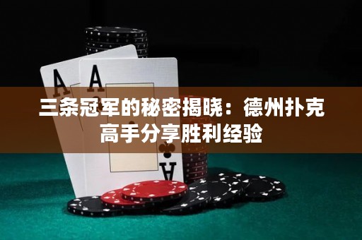 三條冠軍的秘密揭曉：德州撲克高手分享勝利經(jīng)驗