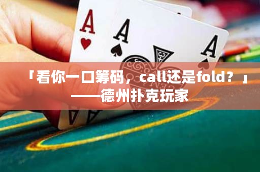「看你一口籌碼，call還是fold？」——德州撲克玩家