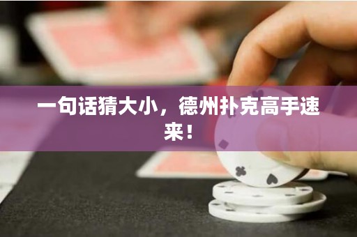 一句話猜大小，德州撲克高手速來！