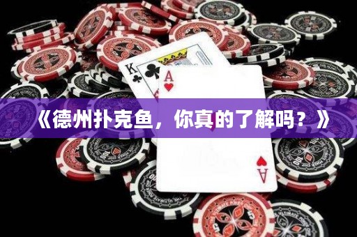 《德州撲克魚，你真的了解嗎？》