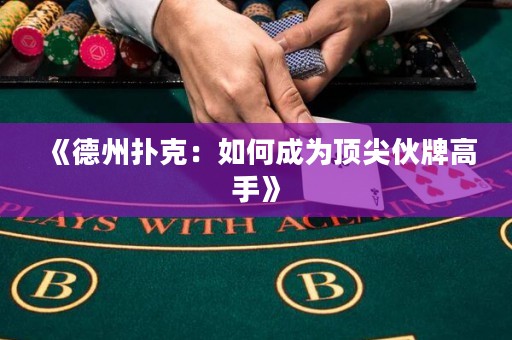 《德州撲克：如何成為頂尖伙牌高手》